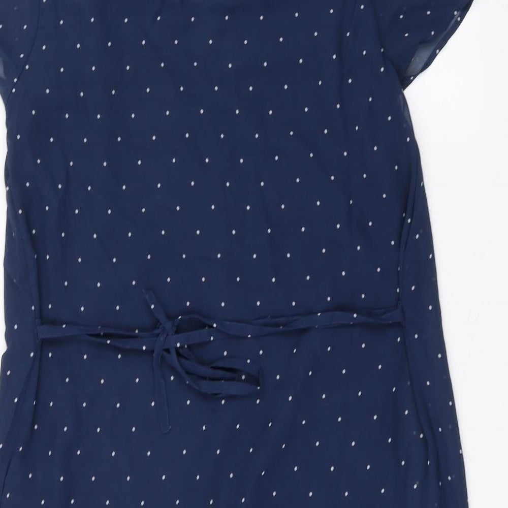 Calliope Womens Blue Polka Dot Basic T-Shirt Size M
