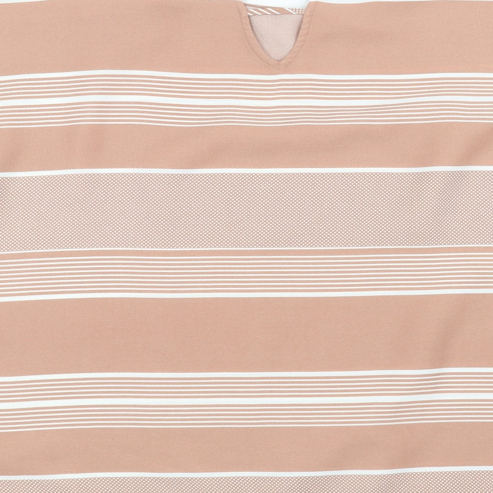 debinhams Womens Pink Striped Basic T-Shirt Size 14