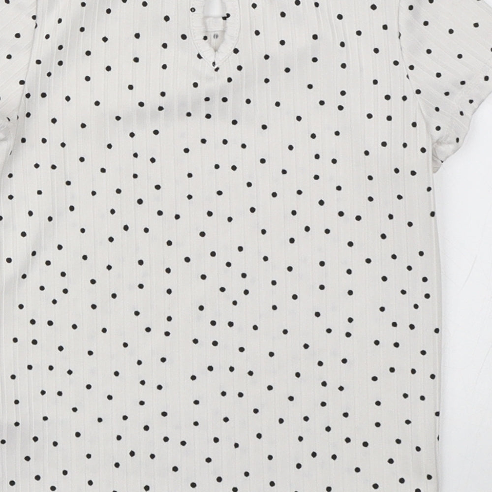 Primark Girls White Polka Dot Basic T-Shirt Size 12-18 Months
