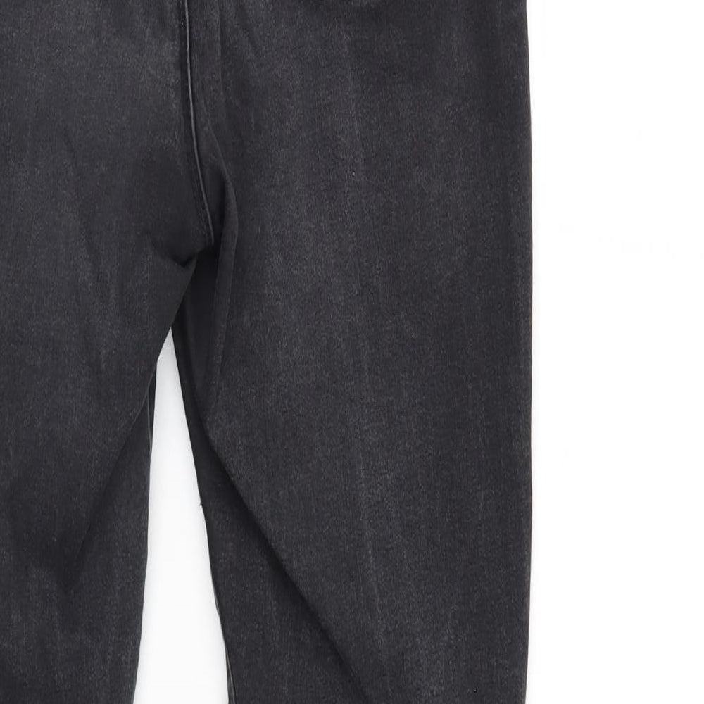 Denim & Co. Womens Black Denim Tapered Jeans Size 12 L27 in