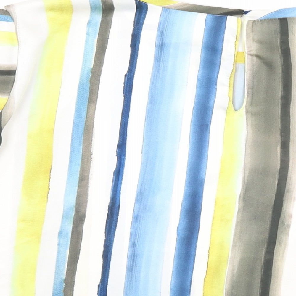 Zara Womens Multicoloured Striped Basic Blouse Size L