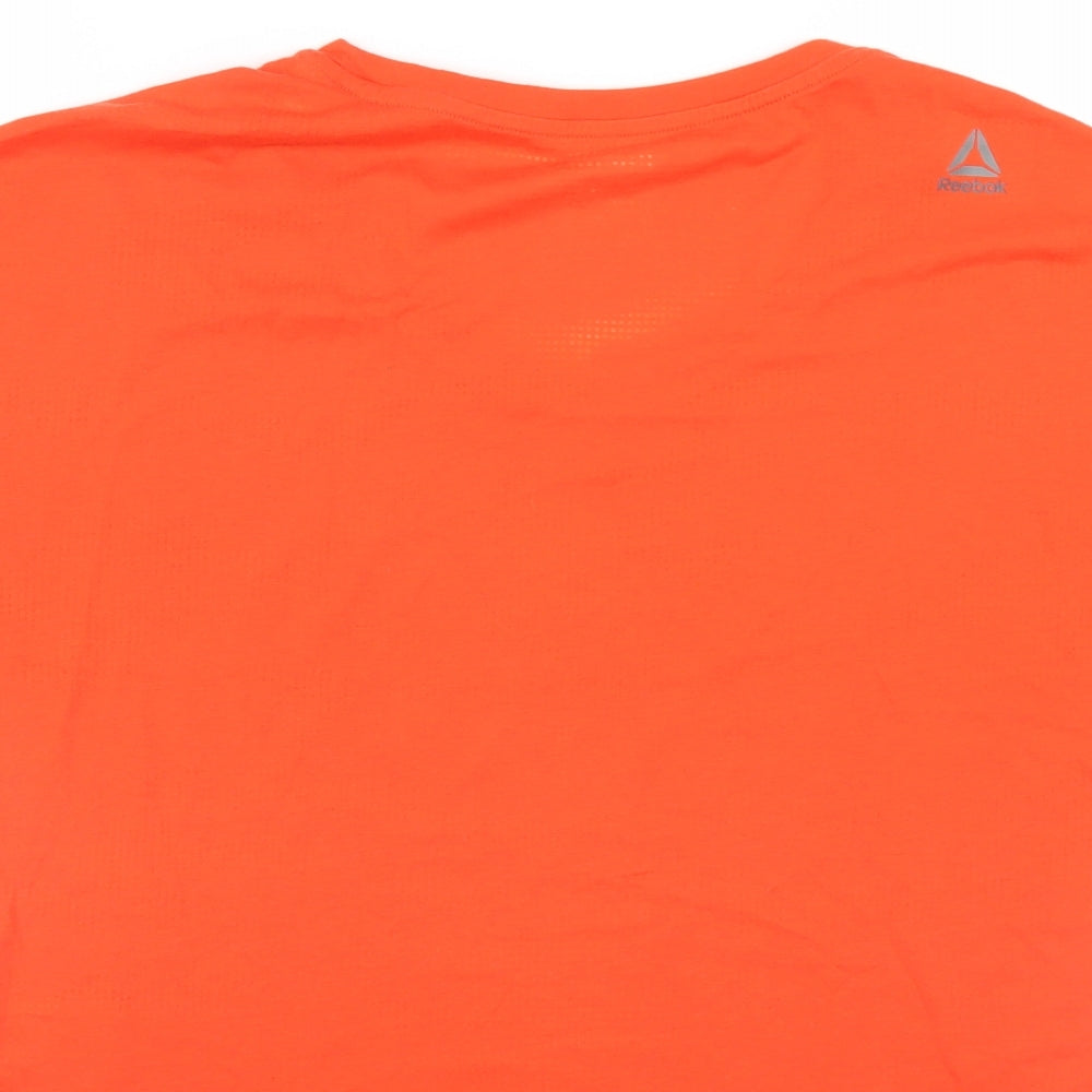 Reebok Womens Orange Basic T-Shirt Size 10
