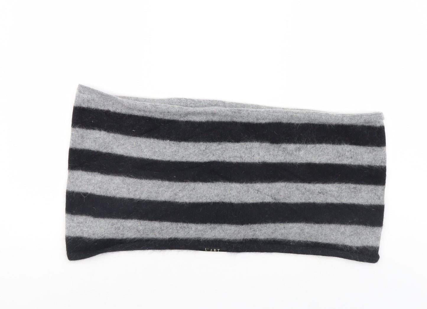 L'Art Womens Grey Striped Scarf