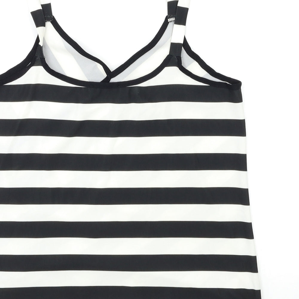 Wallis Womens Black Striped Rayon Basic Tank Size 12