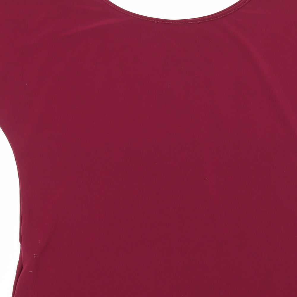 Atmosphere Womens Pink Jersey Basic T-Shirt Size 8 - Cut Out Shoulder