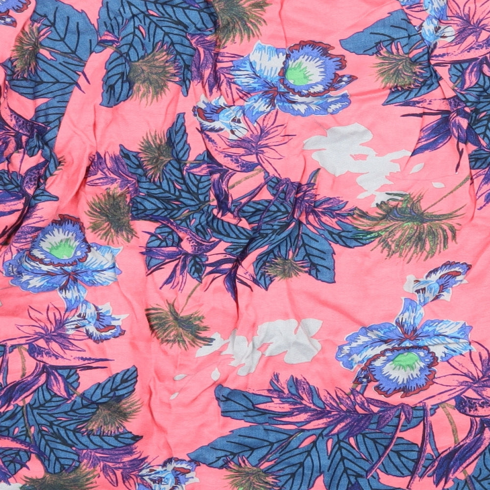 Topshop Womens Pink Floral Basic Blouse Size 8