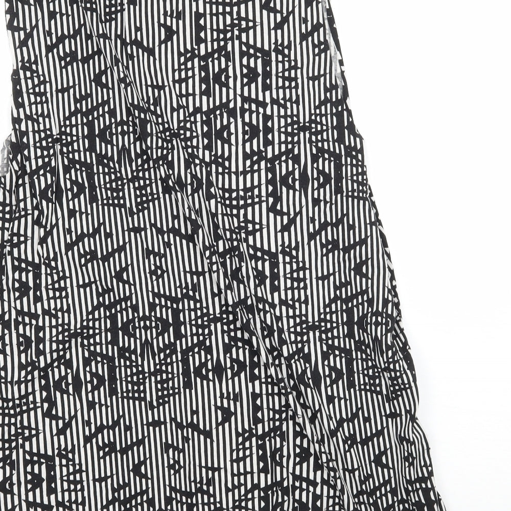 Topshop Womens Black Striped Jersey Basic Tank Size 6