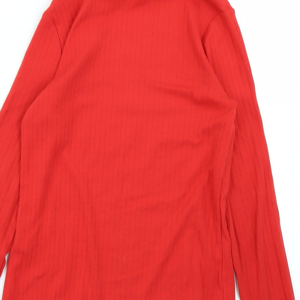 Marks & Spencer Girls Red Basic T-Shirt Size 10-11 Years - Ribbed