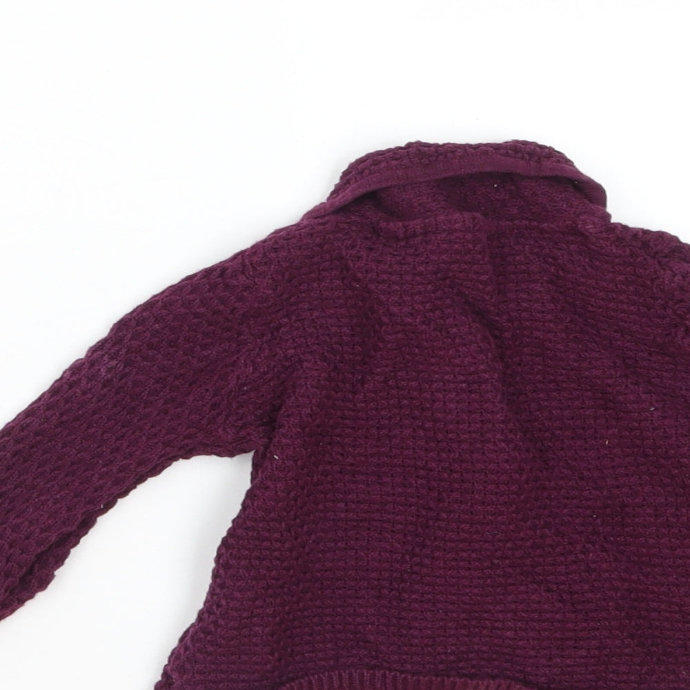 Marks and Spencer Girls Purple Cardigan Jumper Size 3-6 Months