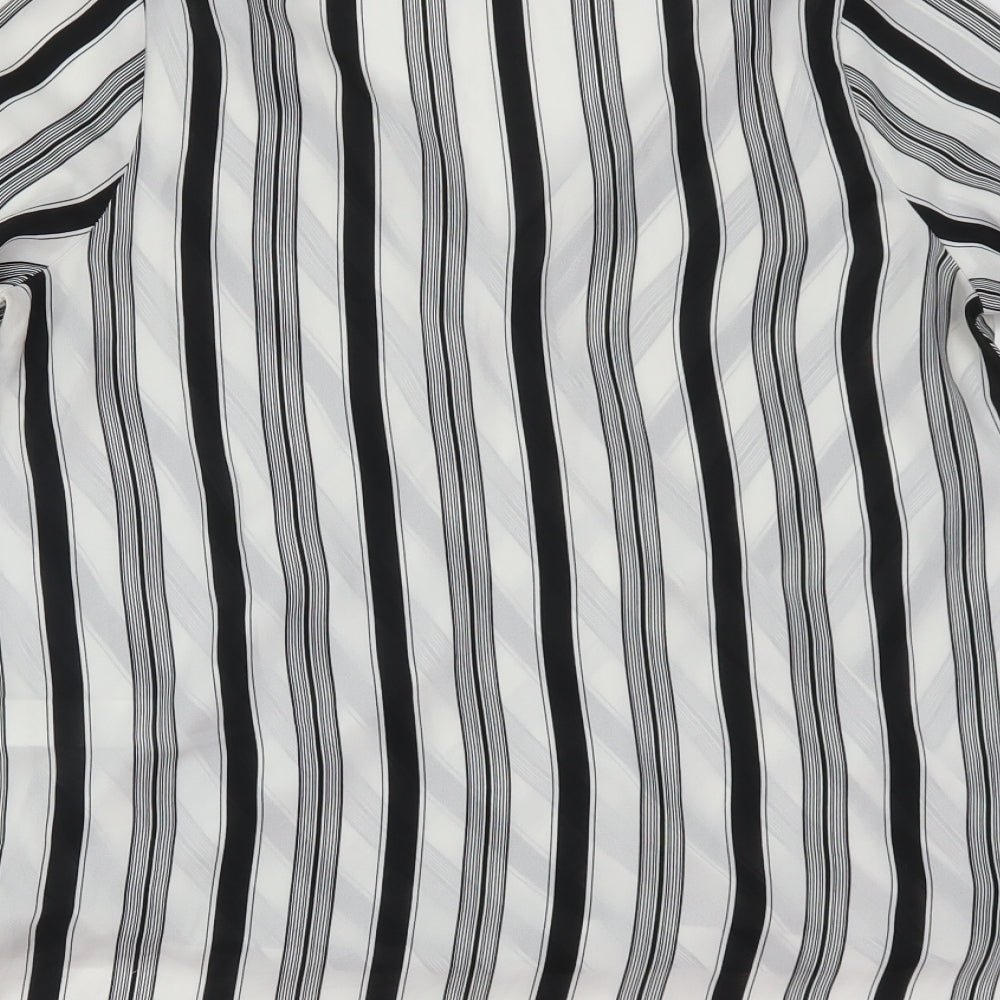 New Look Womens White Striped Tunic Blouse Size 8