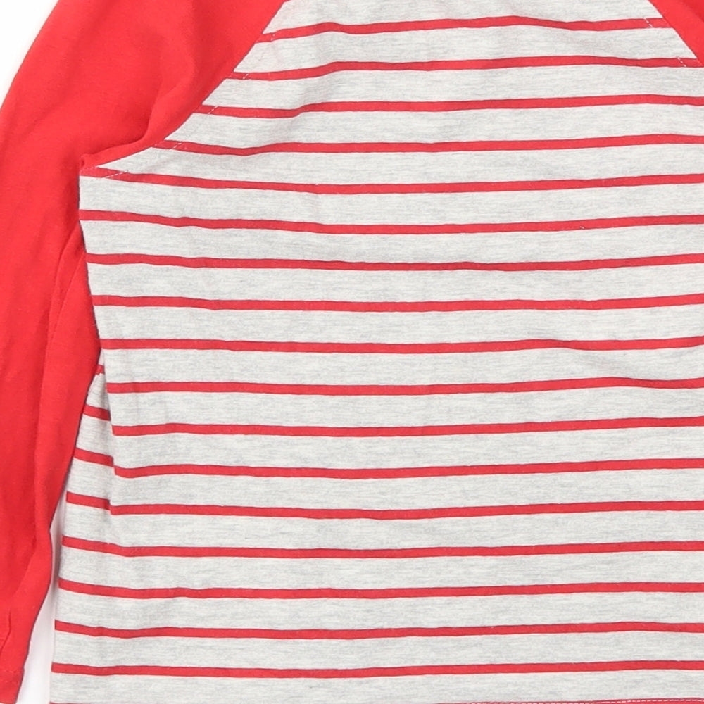 George Girls Red Striped Basic T-Shirt Size 4-5 Years
