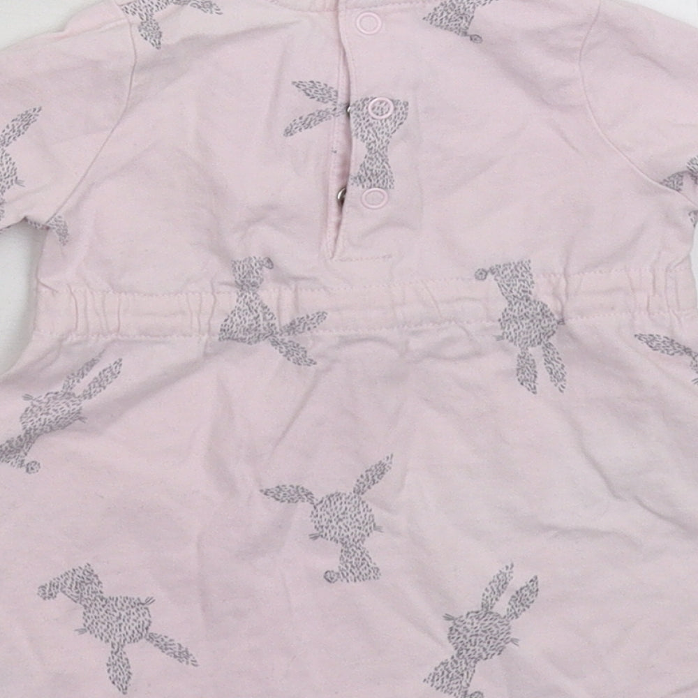 F&F Girls Pink Jumper Dress Size 3-6 Months