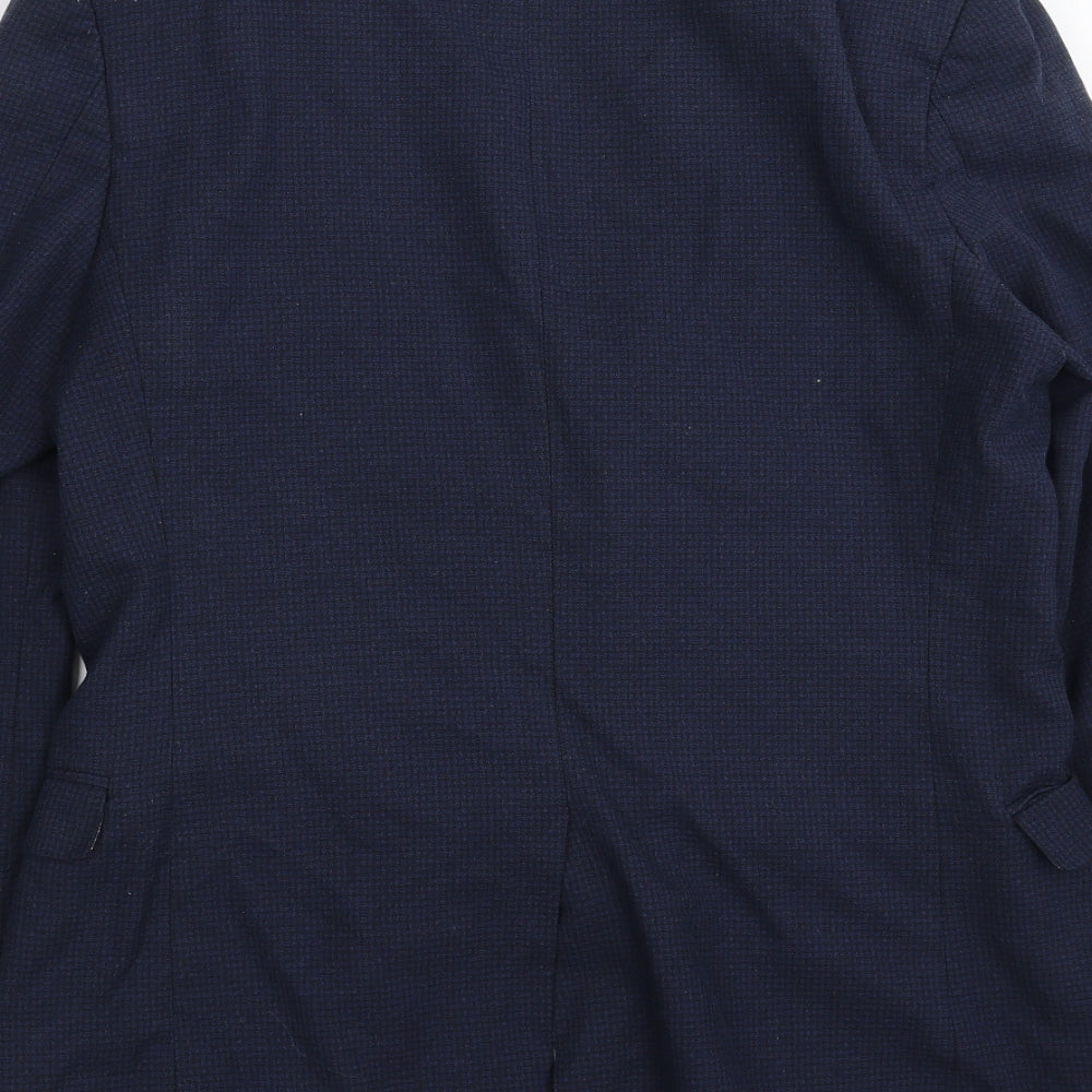 Red Herring Mens Blue Check Jacket Suit Jacket Size 36