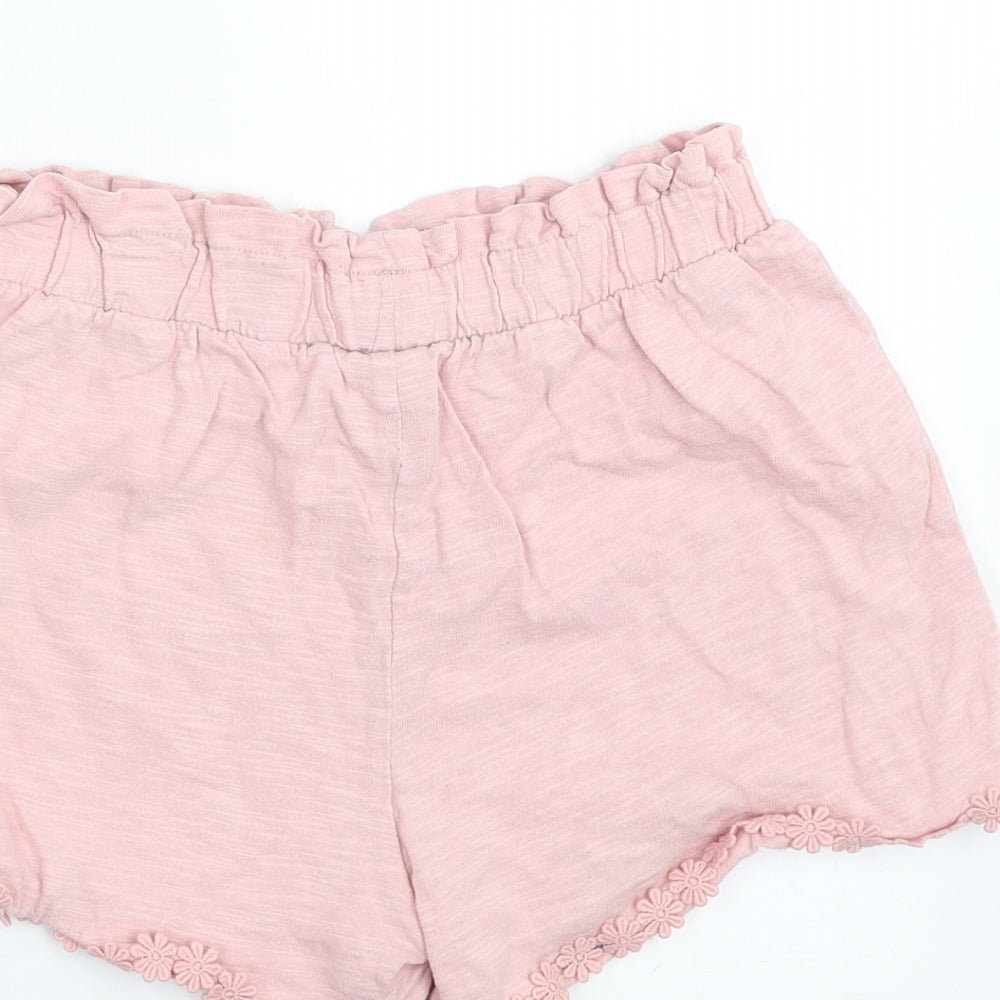 NEXT Girls Pink Hot Pants Shorts Size 9 Years - Floral Hem