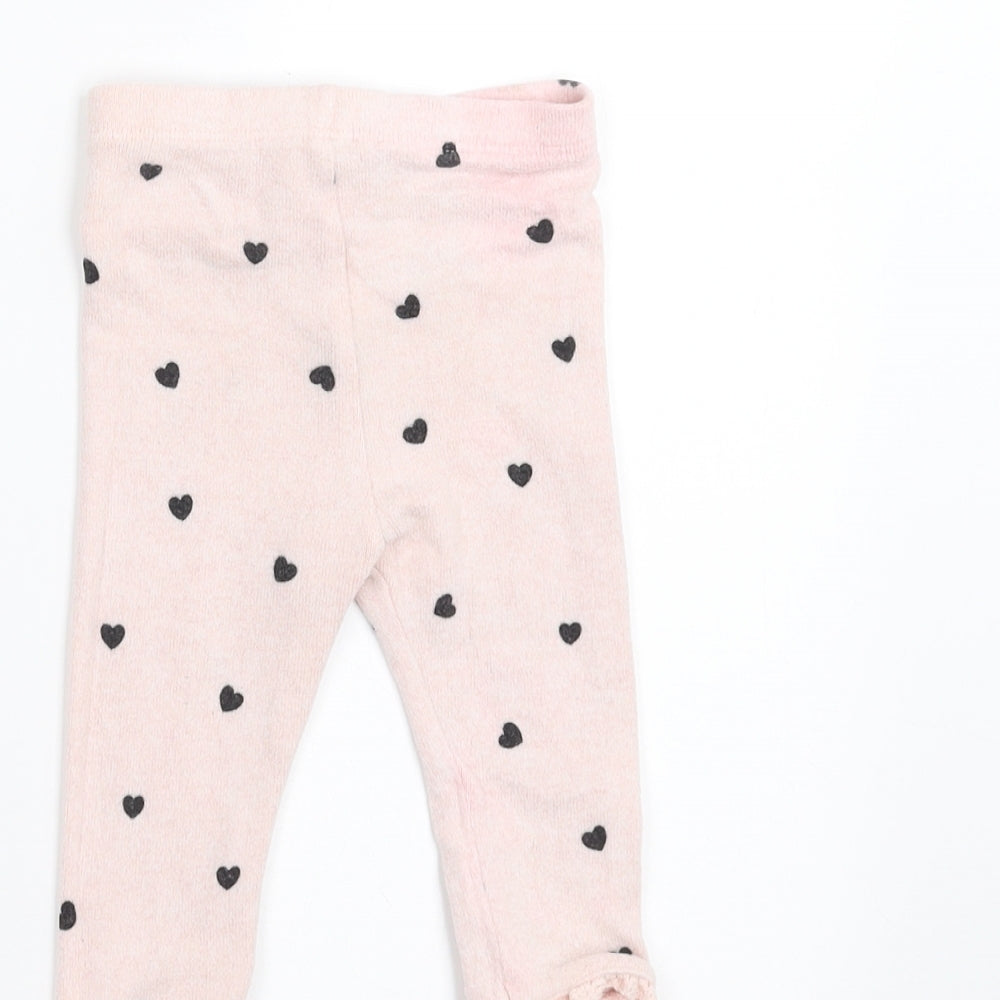 Matalan Girls Pink Trousers Size 3-6 Months - heart pattern