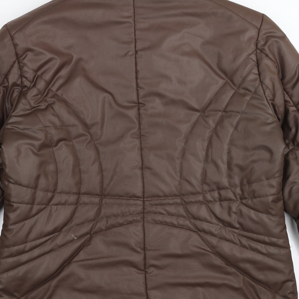 COLLAGE Womens Brown Puffer Jacket Jacket Size 8
