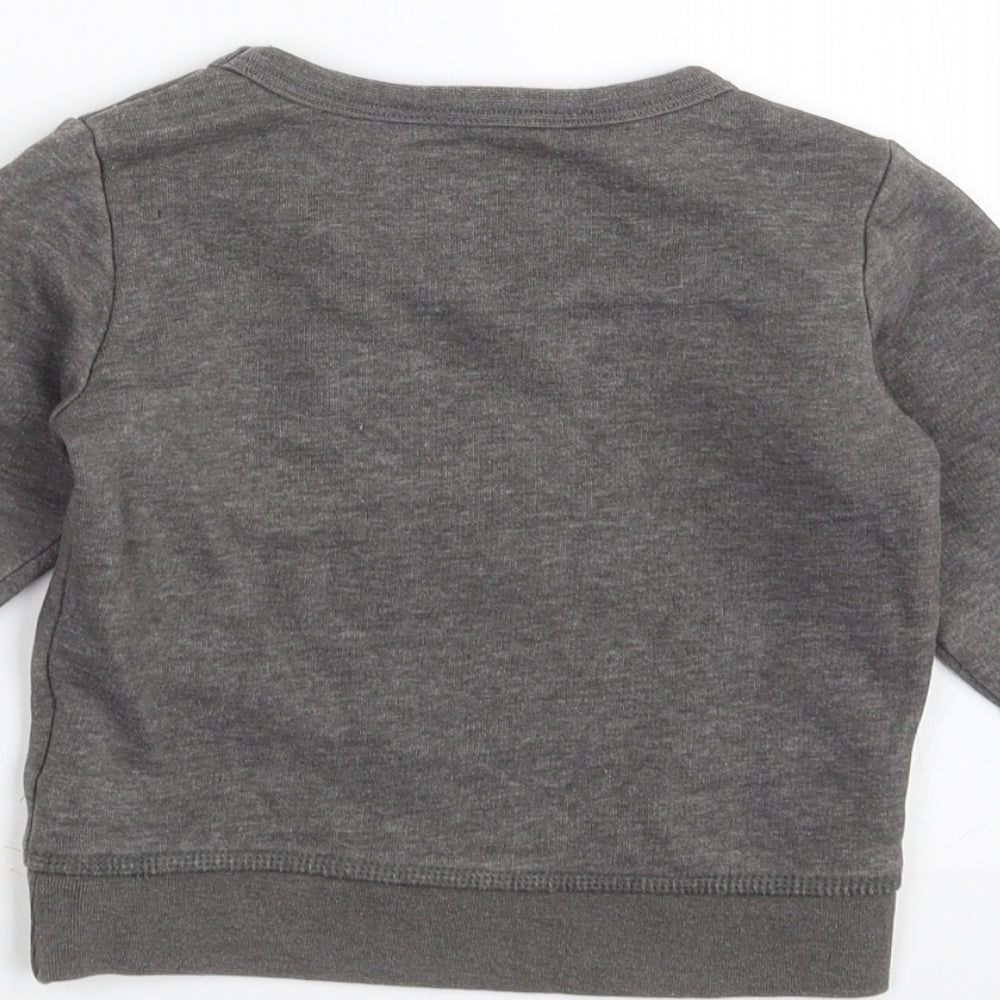 H&M Boys Grey Pullover Jumper Size 18-24 Months - what up bro!