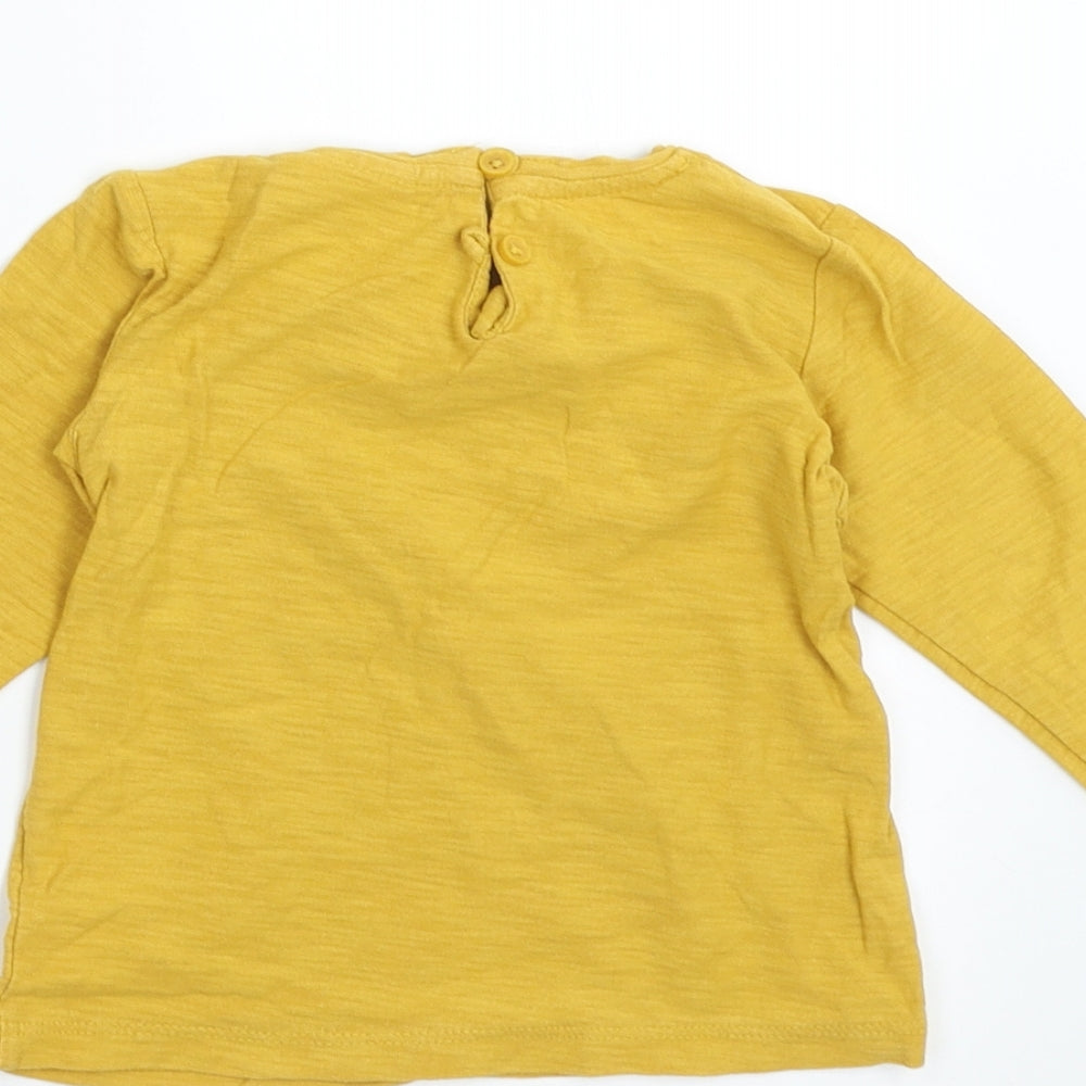 NEXT Girls Yellow Basic T-Shirt Size 9-12 Months