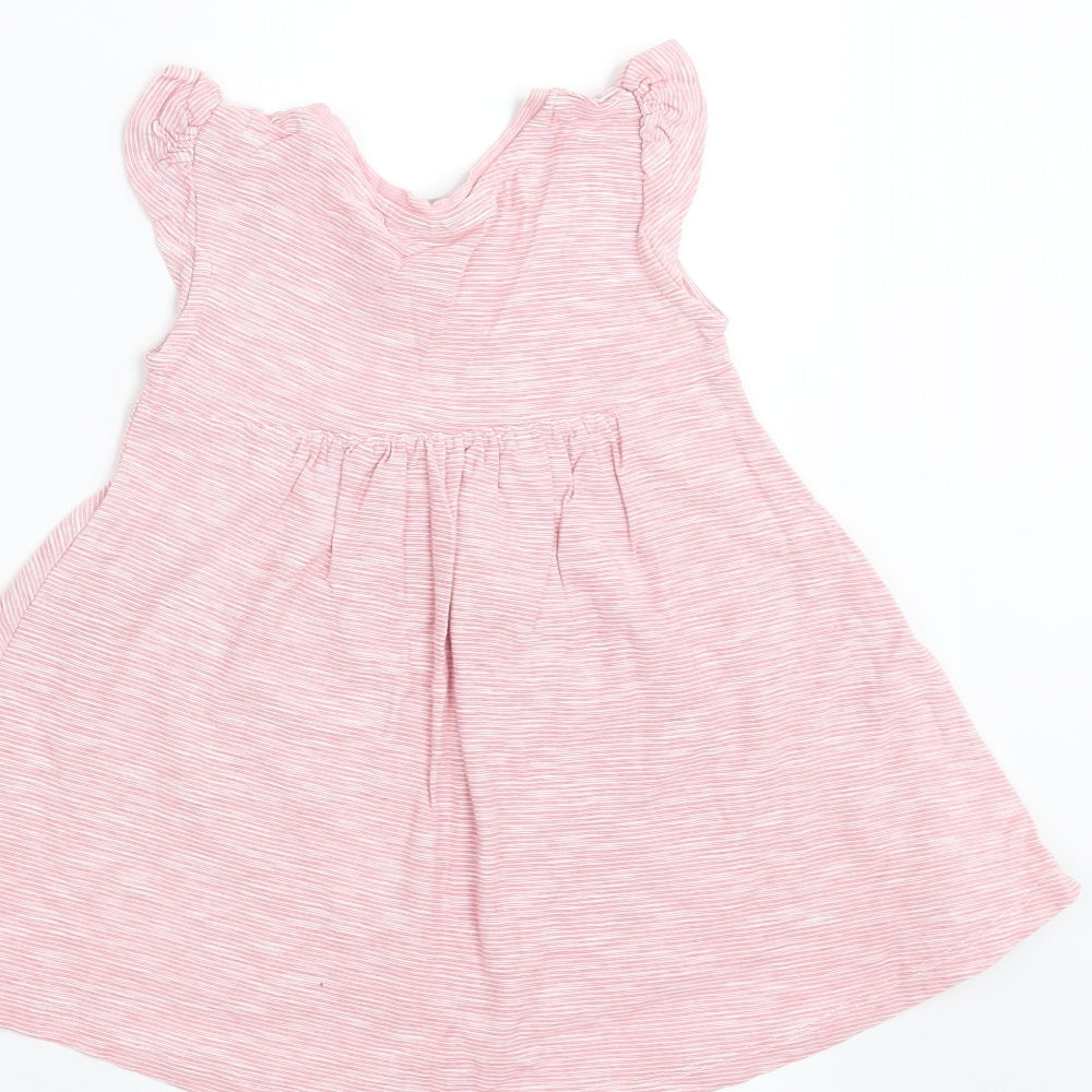 NEXT Girls Red Striped T-Shirt Dress Size 9-12 Months