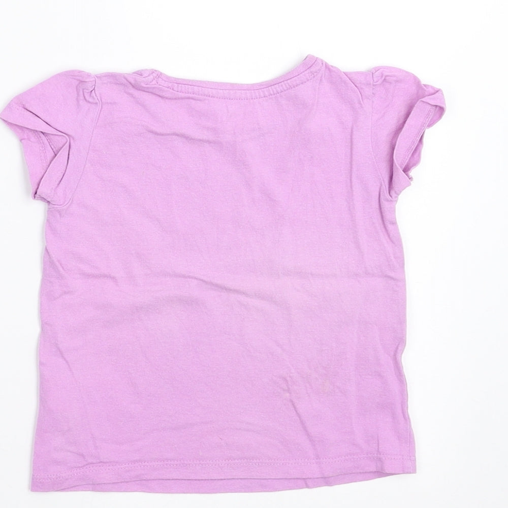 Primark Girls Purple Basic T-Shirt Size 12-18 Months - fun and sun shine