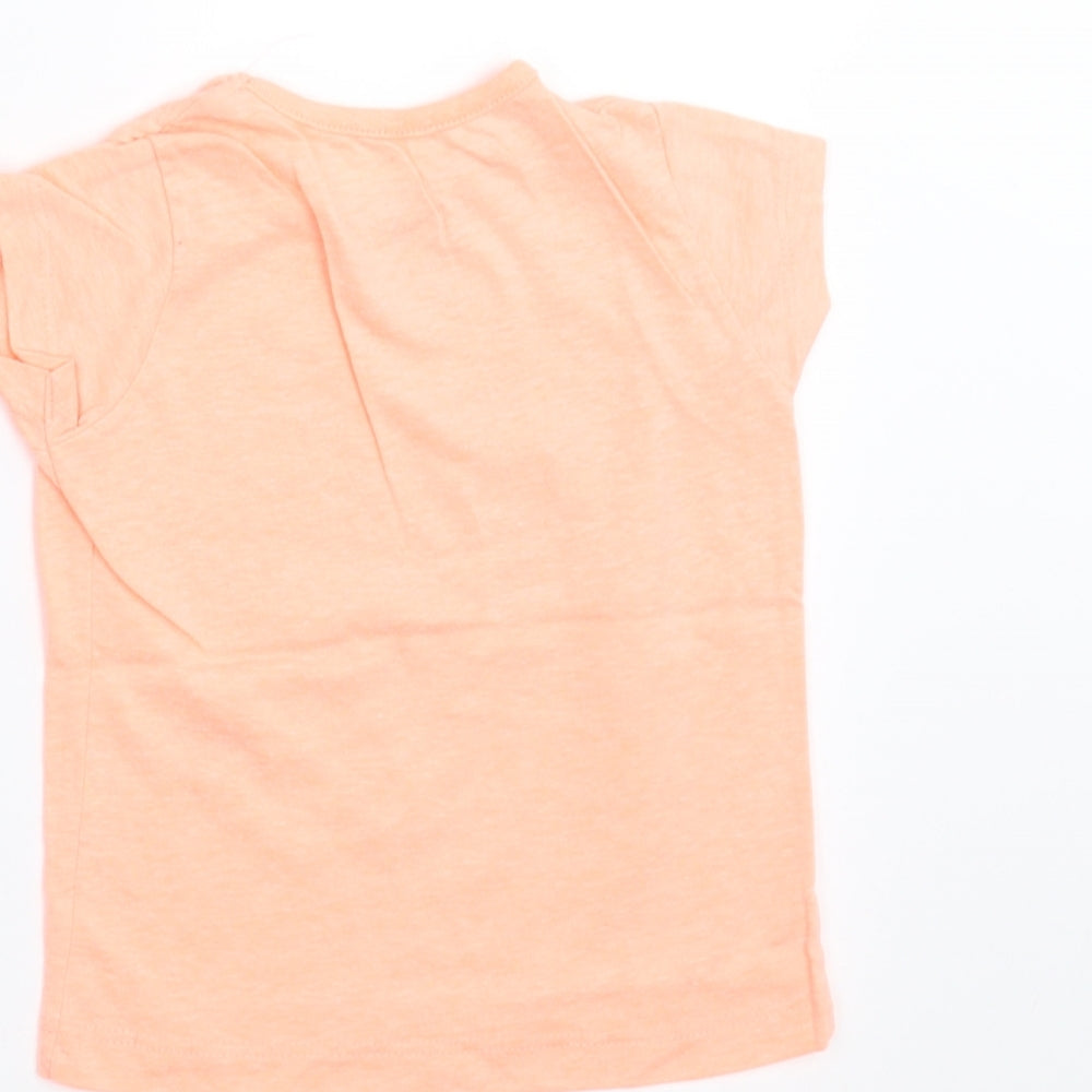 PEP&CO Girls Orange Basic T-Shirt Size 12-18 Months