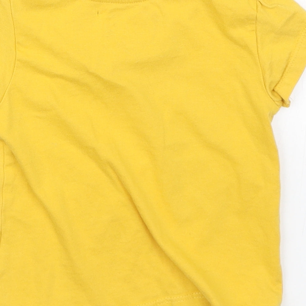 Primark Girls Yellow Basic T-Shirt Size 6-9 Months
