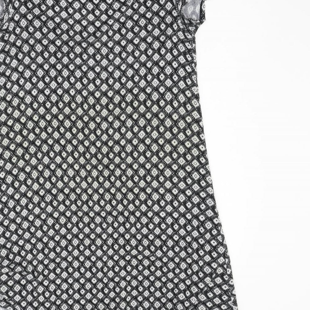 Mango Womens Black Geometric Fit & Flare Size XS
