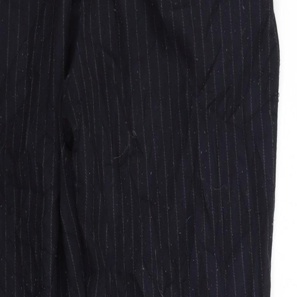 H&M Womens Black Striped Trousers Size 8 L26 in