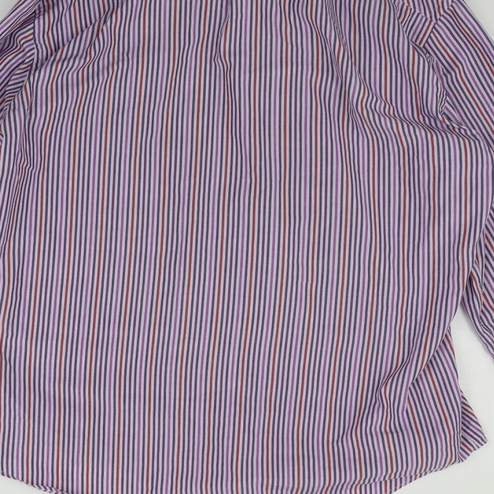 Moto Mens Purple Striped Button-Up Size L