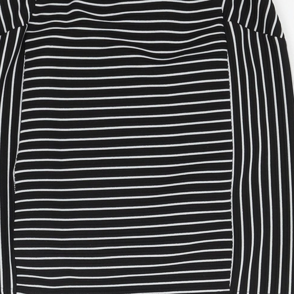 Mango Womens Black Geometric A-Line Skirt Size 6