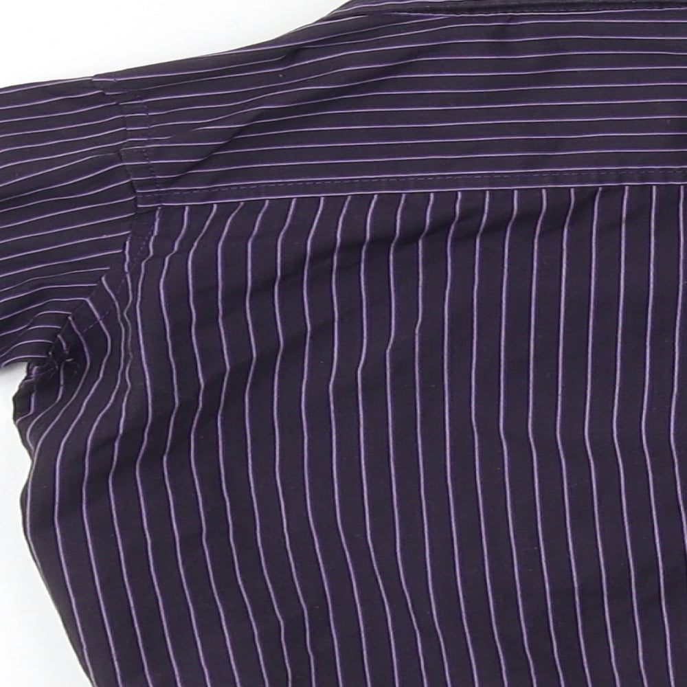 Cherokee Boys Purple Striped Basic Dress Shirt Size 12-18 Months