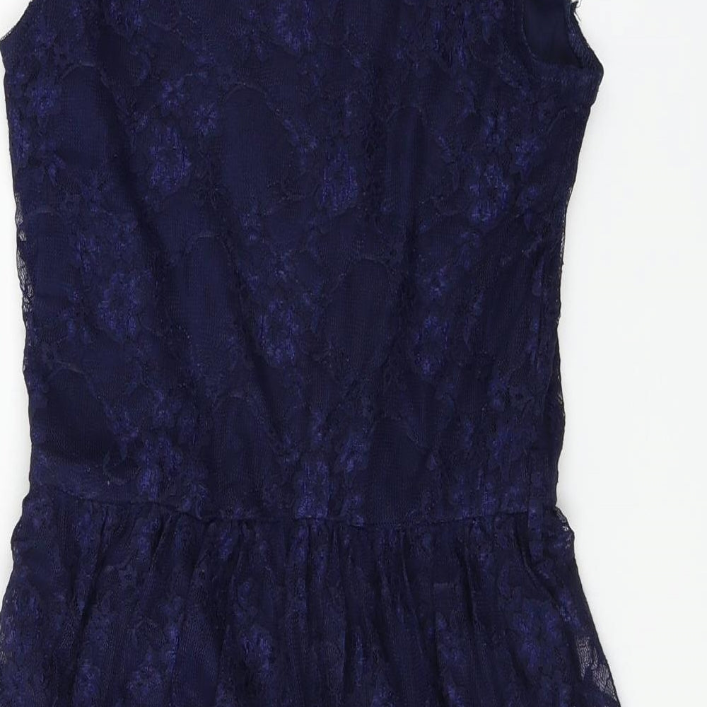 Club L Womens Black Floral A-Line Size L