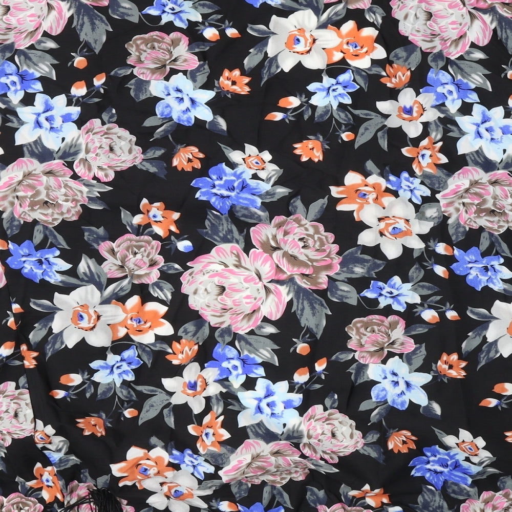 Select Womens Black Floral Cardigan Jumper Size 10