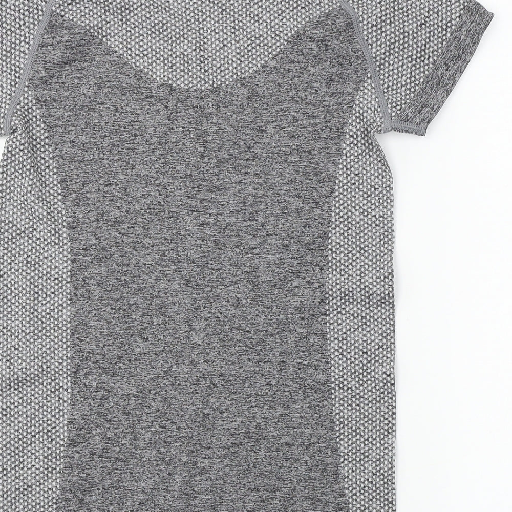 WORKOUT Womens Grey Basic T-Shirt Size 10