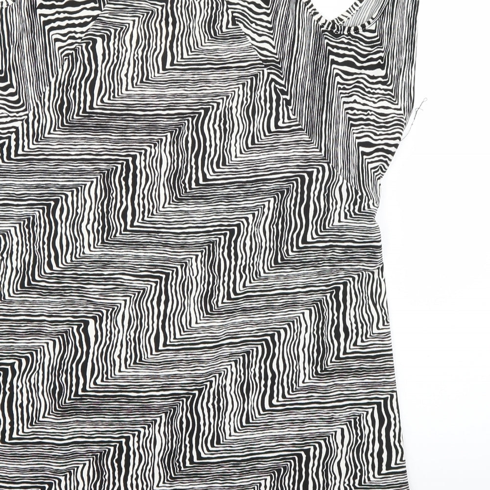 Zabel Womens White Animal Print Basic Blouse Size M