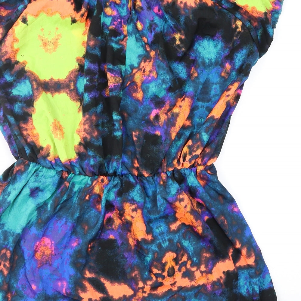 Carbon Pink Womens Multicoloured Geometric Basic Blouse Size 10
