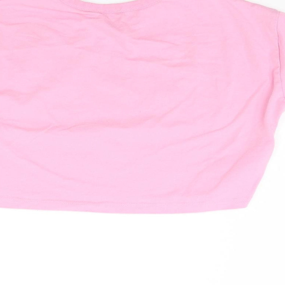 George Girls Pink Cropped T-Shirt Size 7 Years