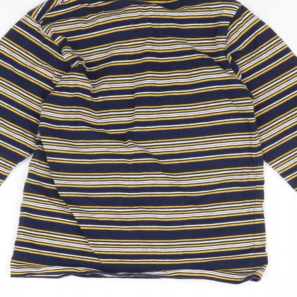 Preworn Girls Blue Striped Basic T-Shirt Size 6 Years