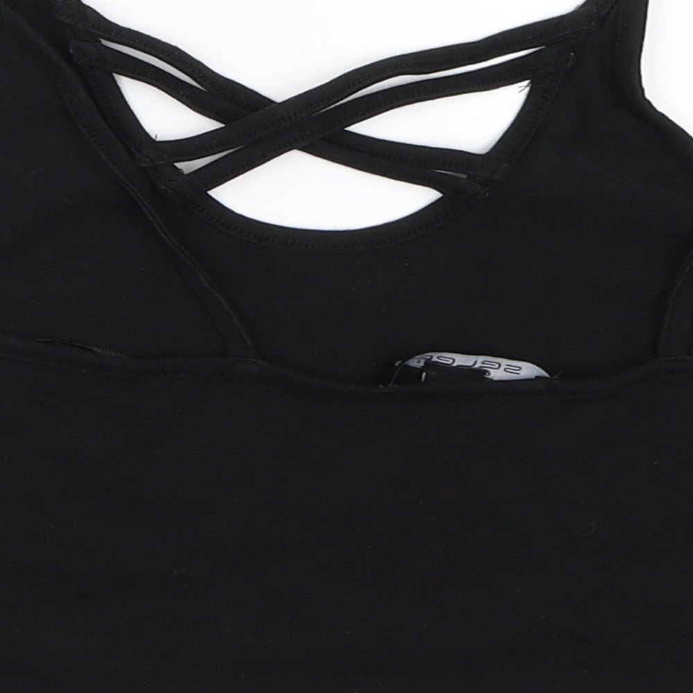 Select Womens Black Cropped Tank Size 8