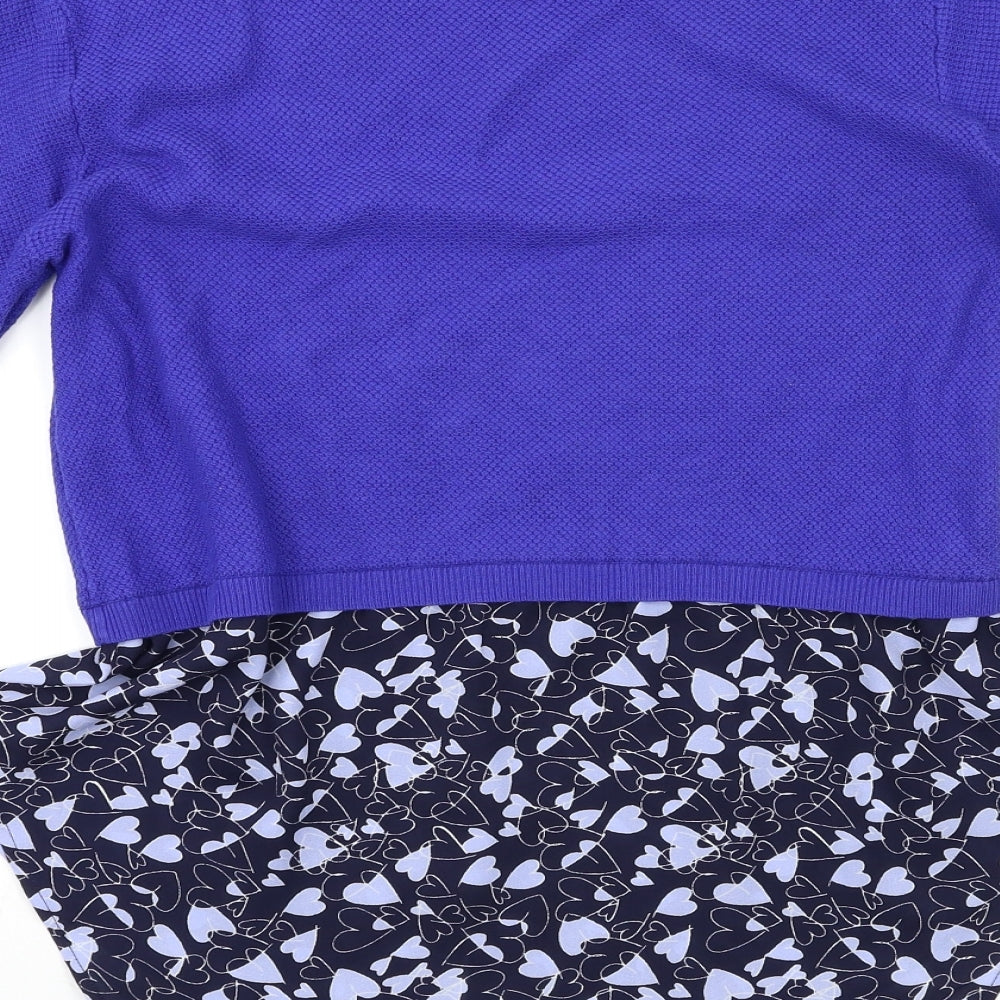 NEXT Womens Blue Geometric Basic Blouse Size 12