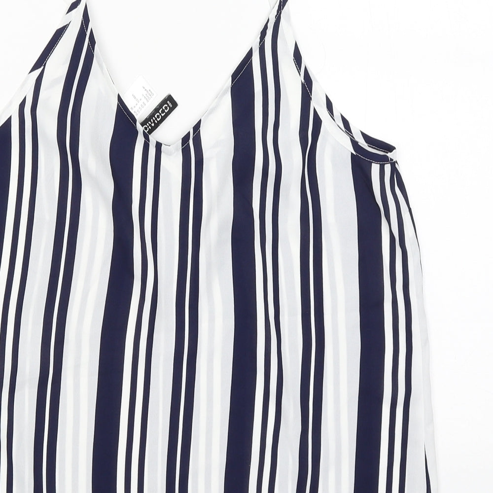 Divided Womens Blue Striped Camisole Blouse Size 10