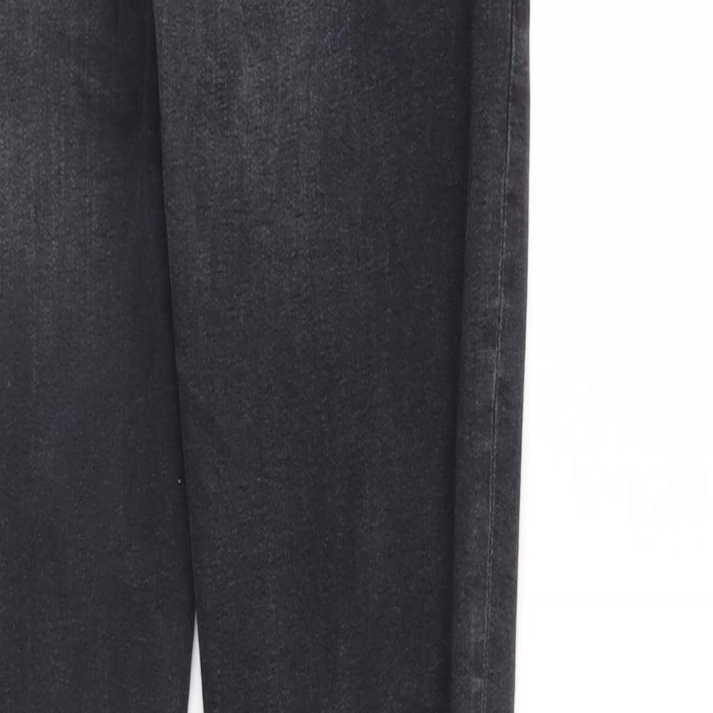 Denim & Co. Womens Black Denim Tapered Jeans Size 10 L28 in