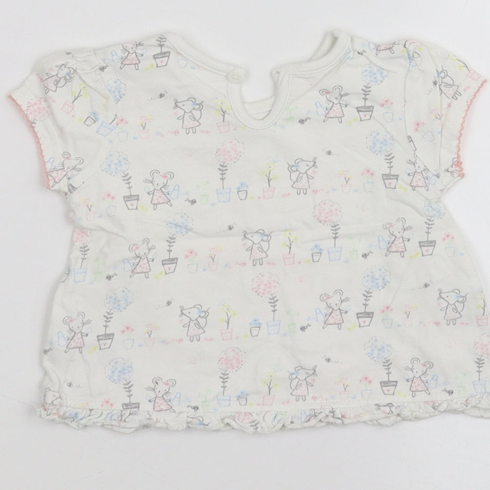 George Baby White Basic T-Shirt Size 3-6 Months