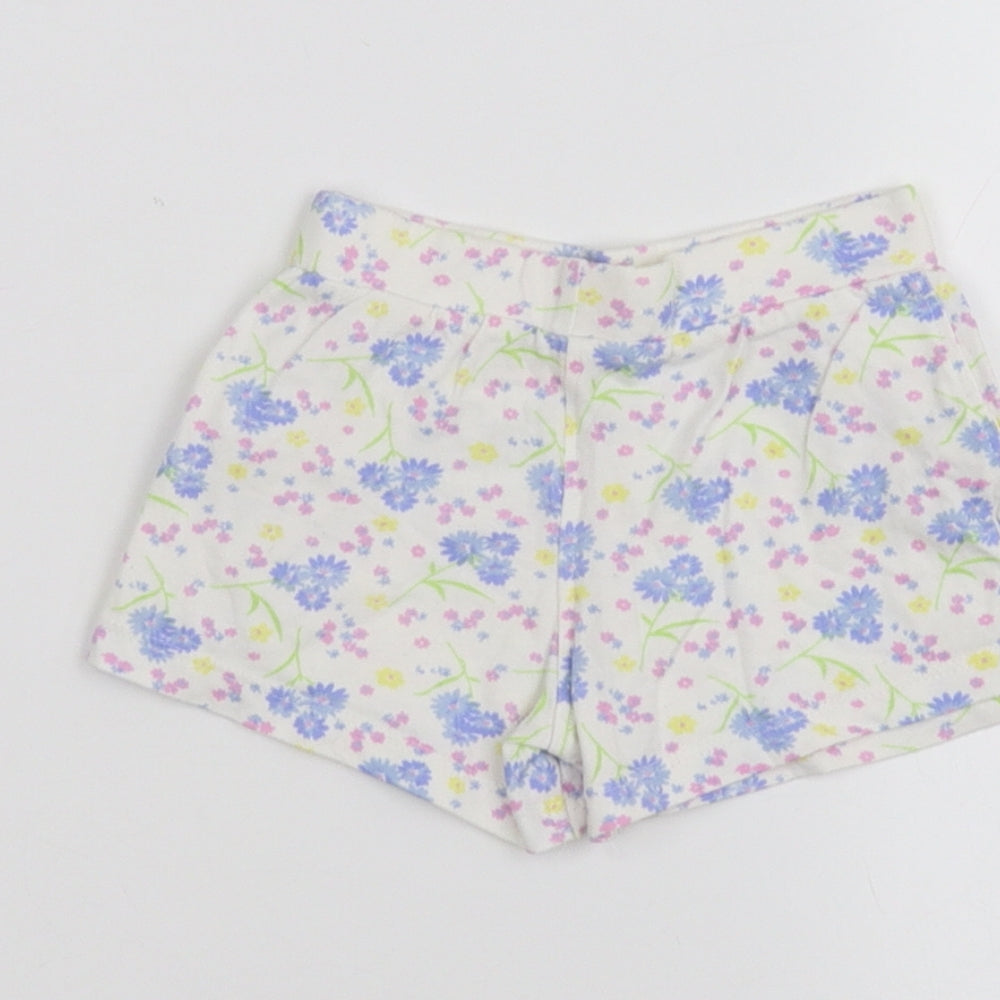 Mothercare Baby White Floral Cropped Trousers Size 6-9 Months