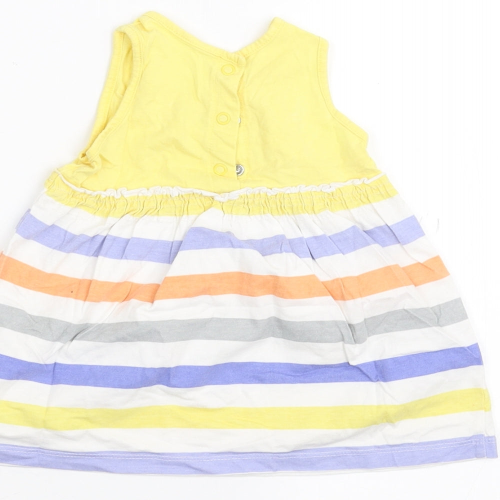 Mothercare Baby White Striped A-Line Size 3-6 Months