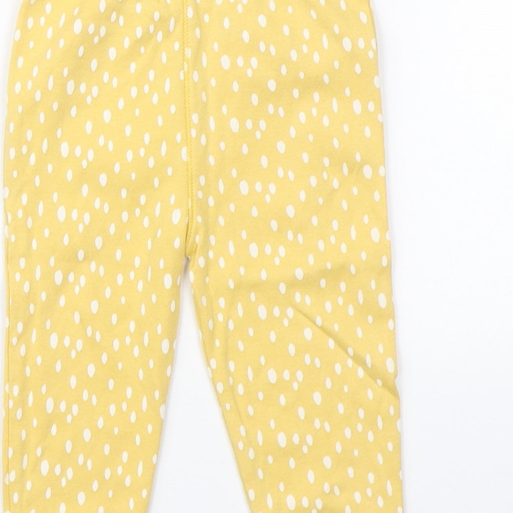 Primark Girls Yellow Polka Dot Pyjama Pants Size 6-9 Months