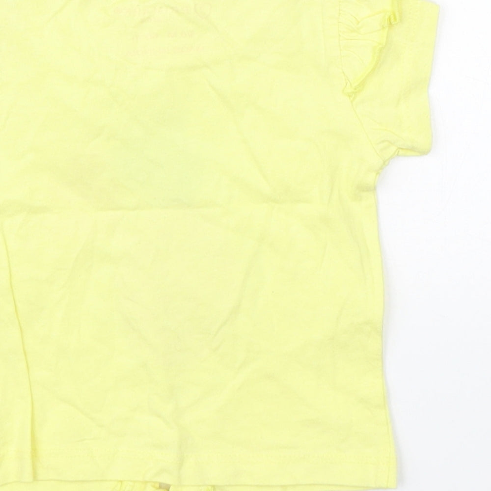 Primark Girls Yellow Basic T-Shirt Size 3-6 Months