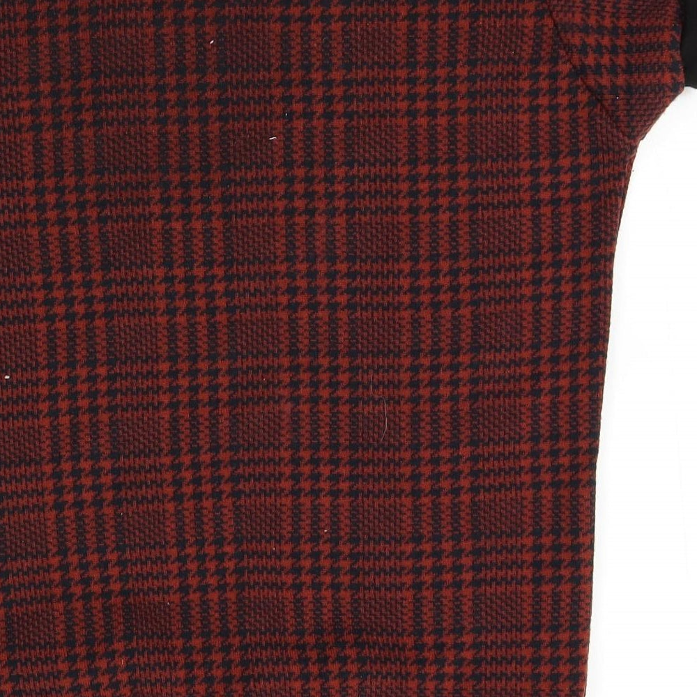 H&M Womens Red Plaid Pullover Jumper One Size
