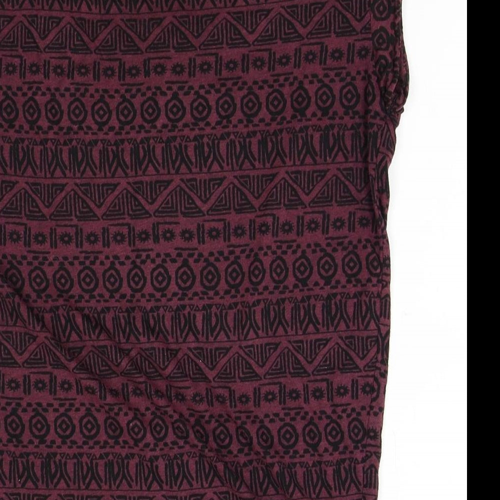Atmosphere Womens Red Fair Isle Basic T-Shirt Size 10