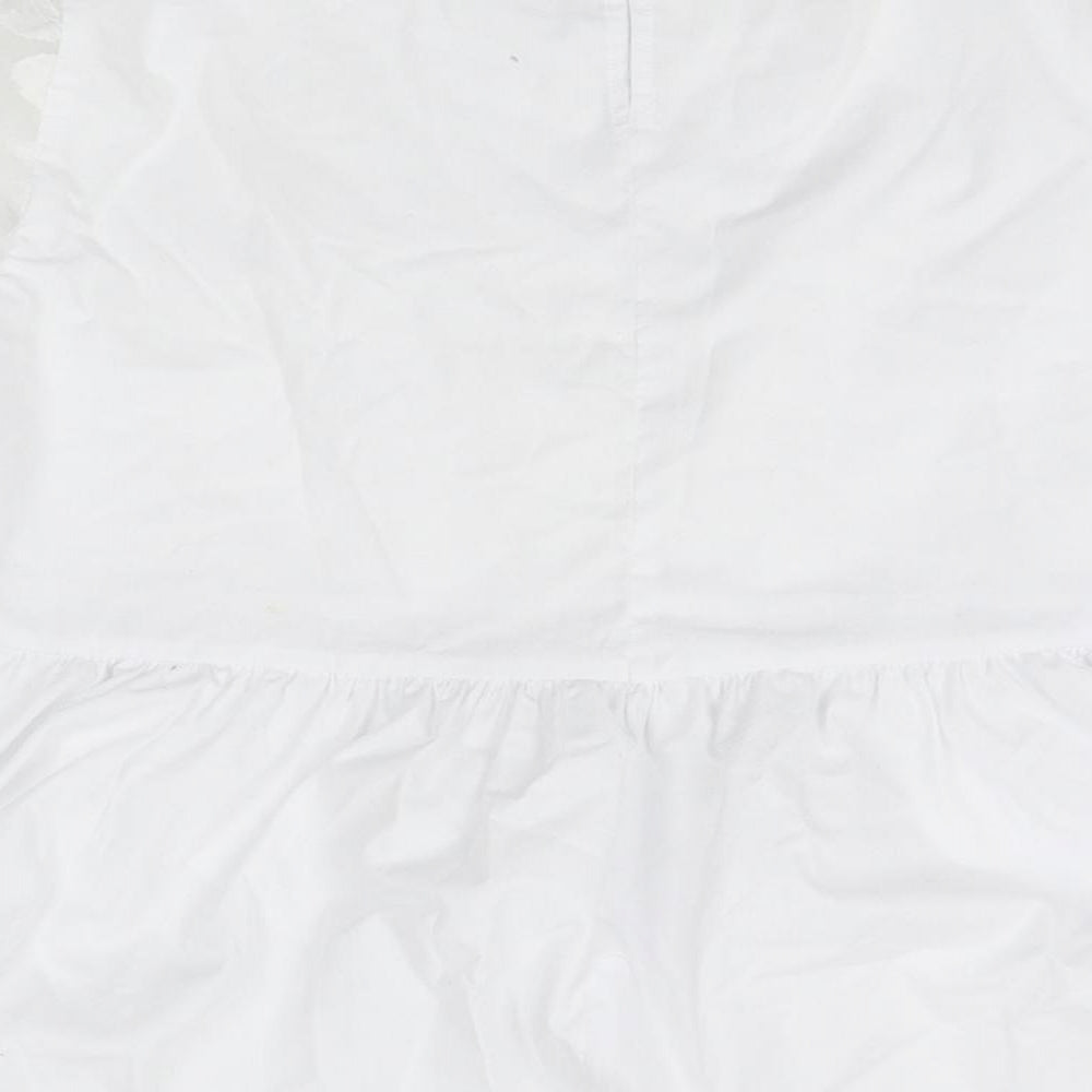 F&F Womens White Basic Blouse Size 10 - sheer shoulders